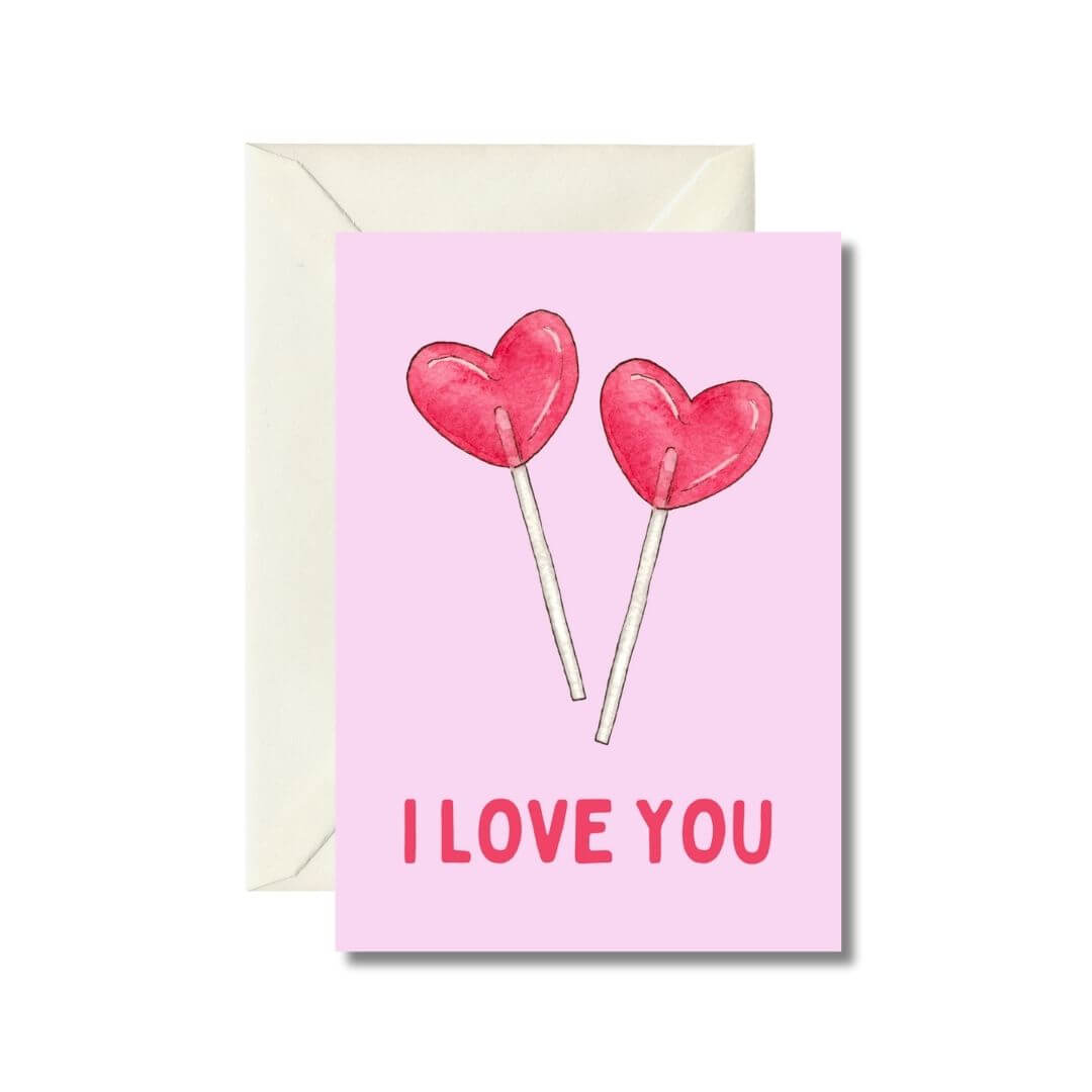 Love Heart Lollipop Greeting Card