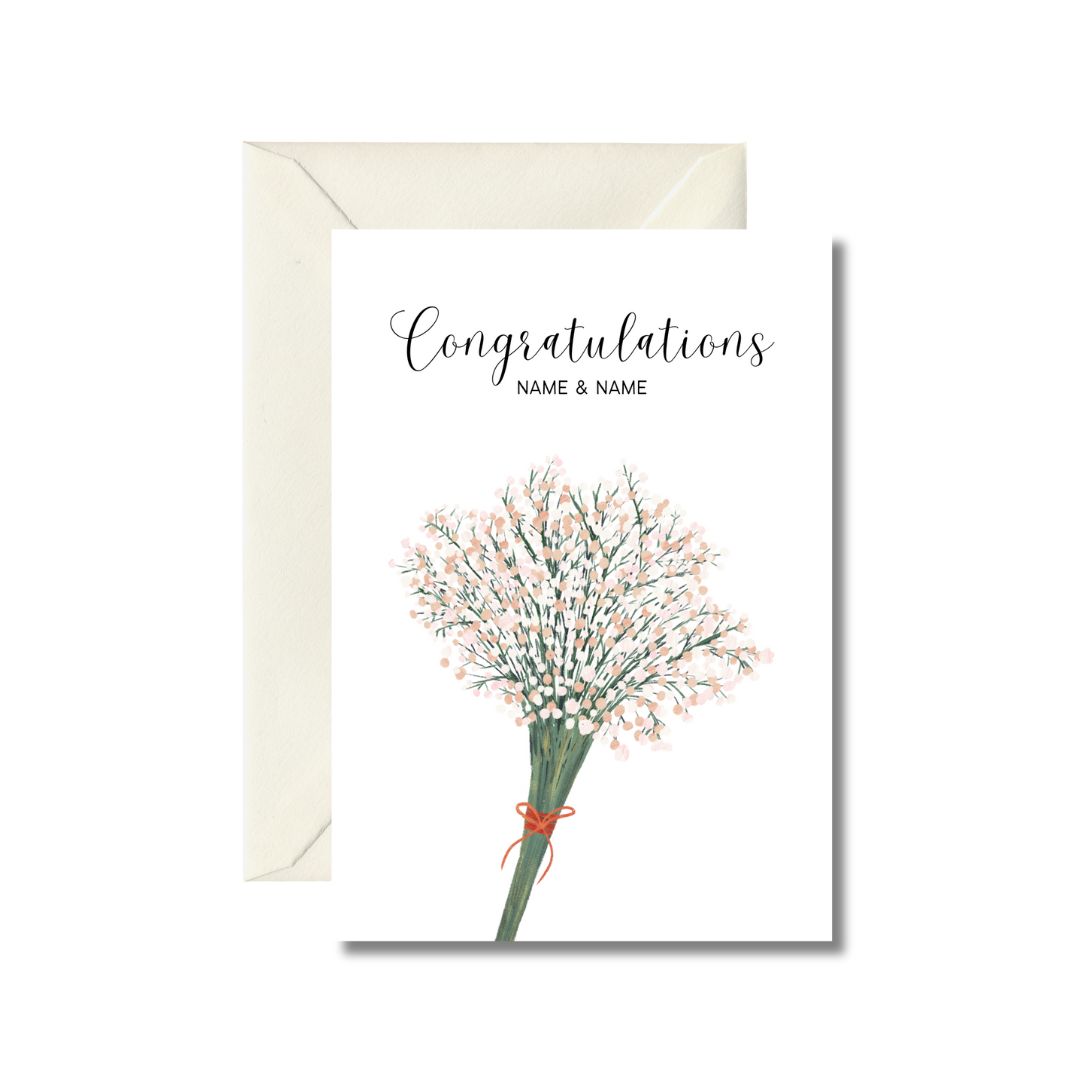Customizable Floral Wedding Card