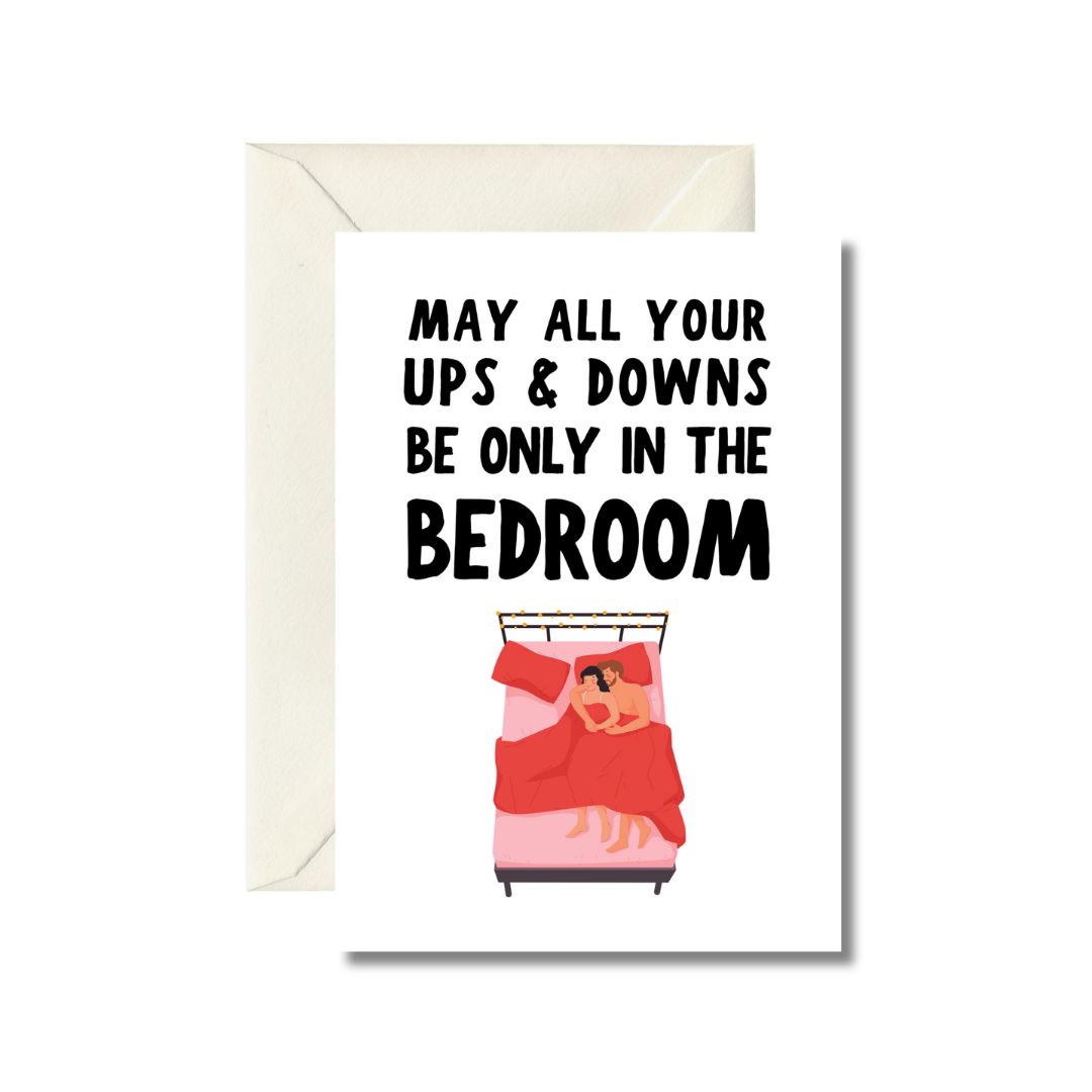 Bedroom Ups & Downs Wedding Card