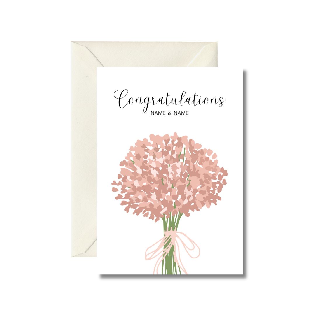Personalized Floral Wedding Card