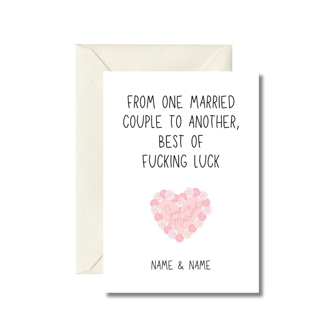 From One Married Couple Wedding Card