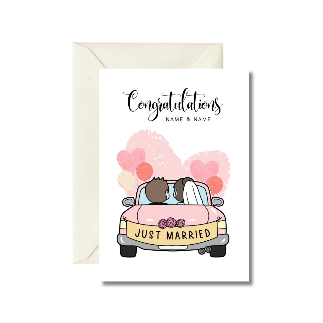 Just Married Congratulations Card