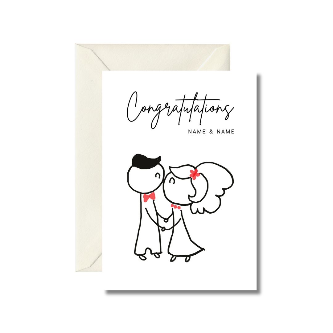 Customized Wedding Congratulations Card