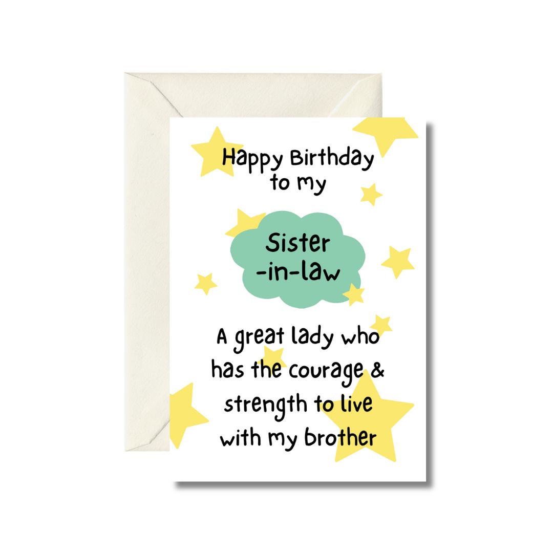 Birthday Greeting Card for Sister-in-Law
