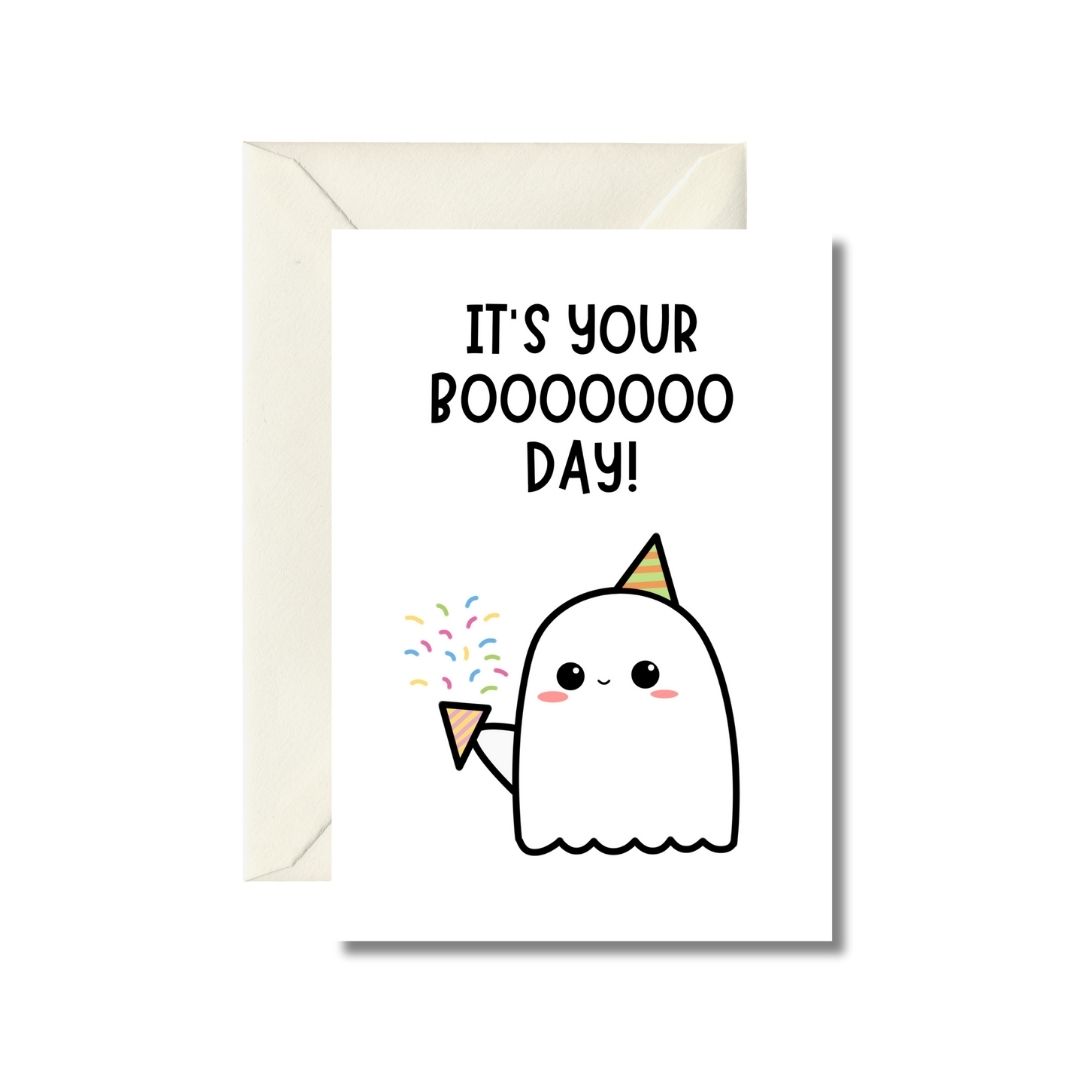 Ghost Themed Birthday Card