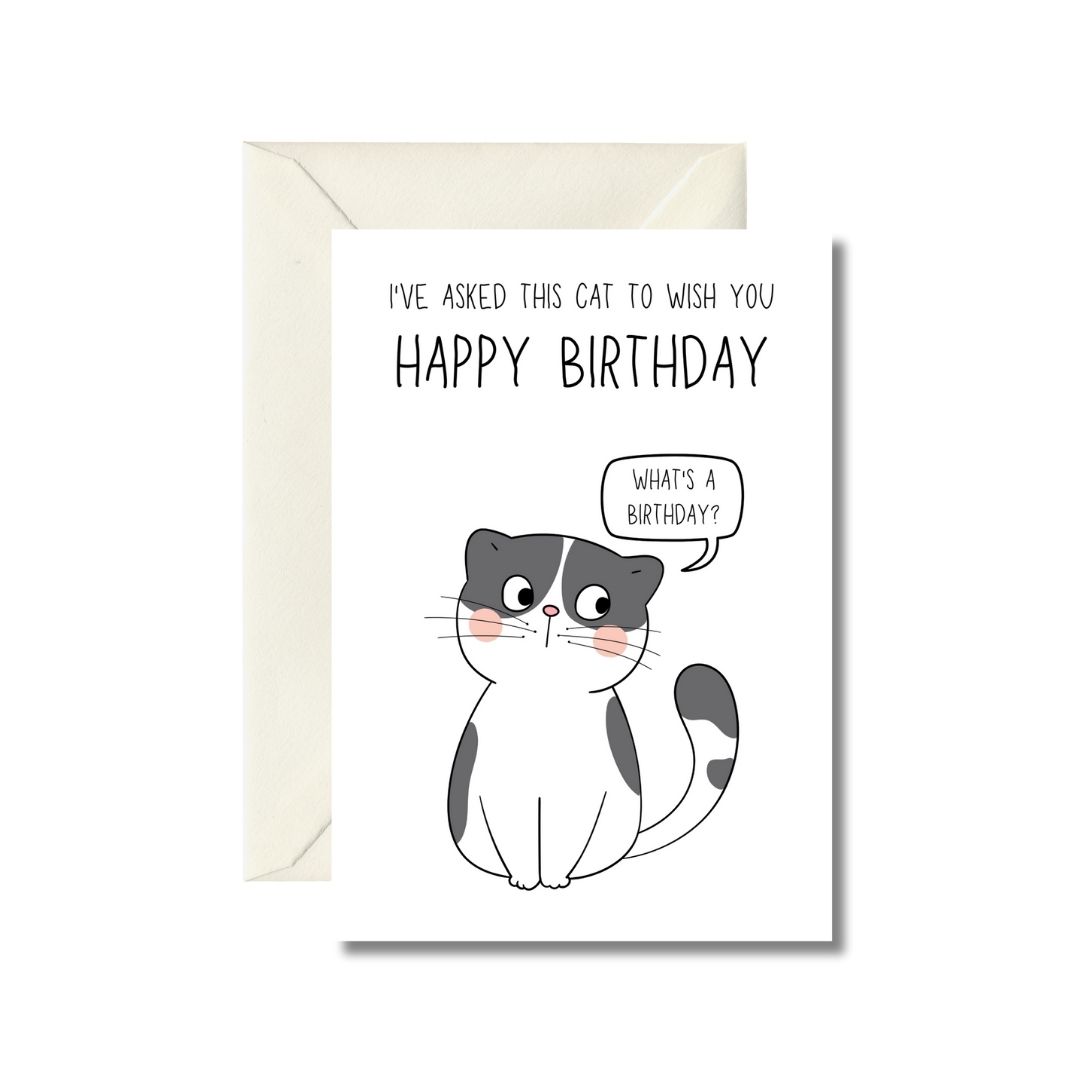 Cat Birthday Greeting Card