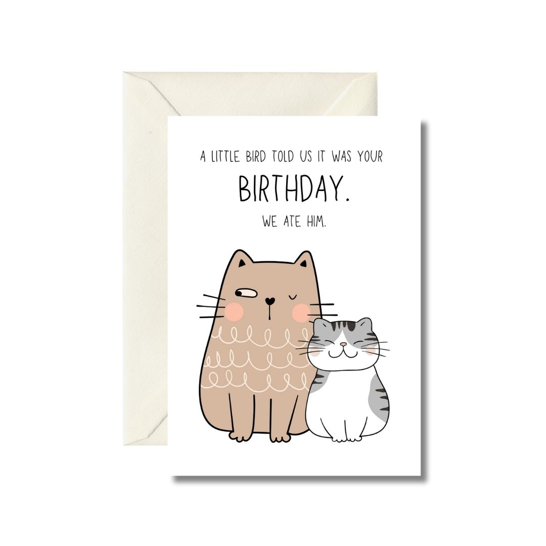 Humorous Cat Birthday Card