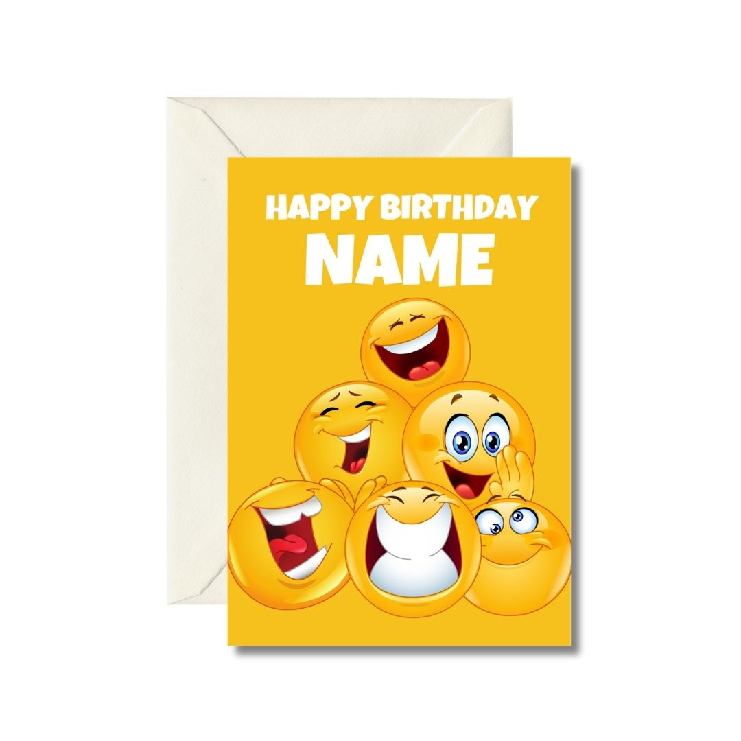 Personalized Happy Birthday Emoji Card
