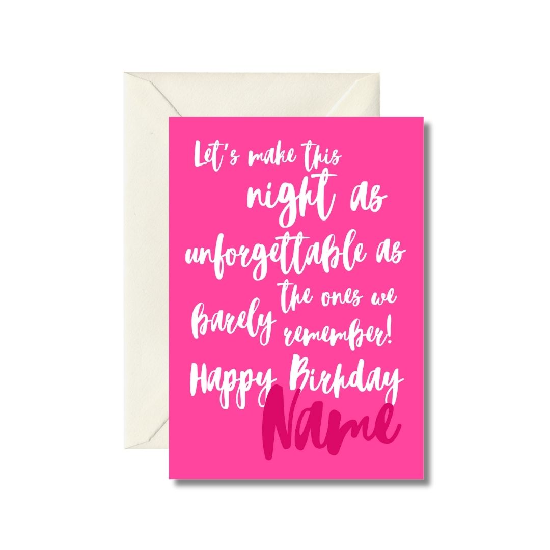 Unforgettable Night Birthday Card