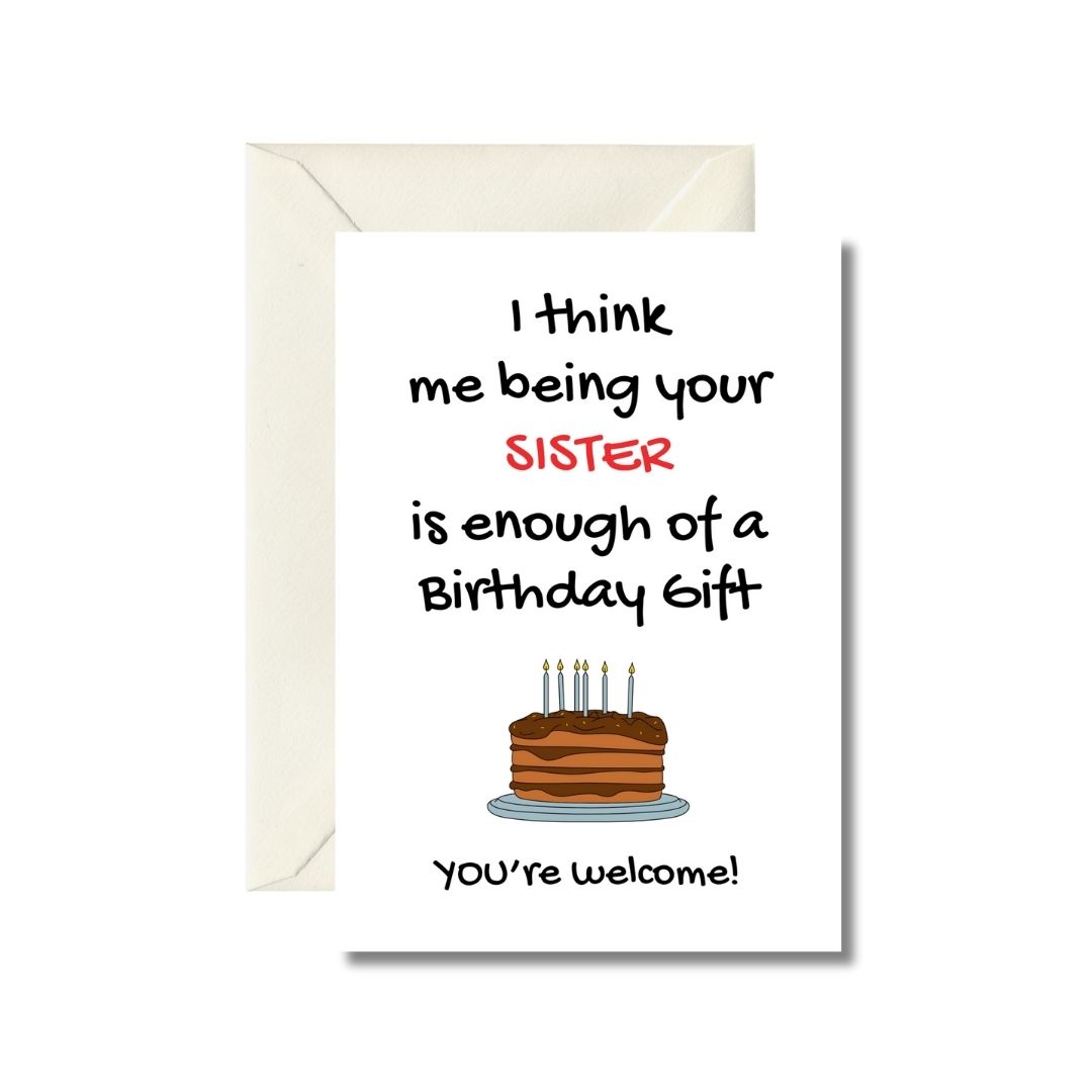 Funny Sibling Birthday Card