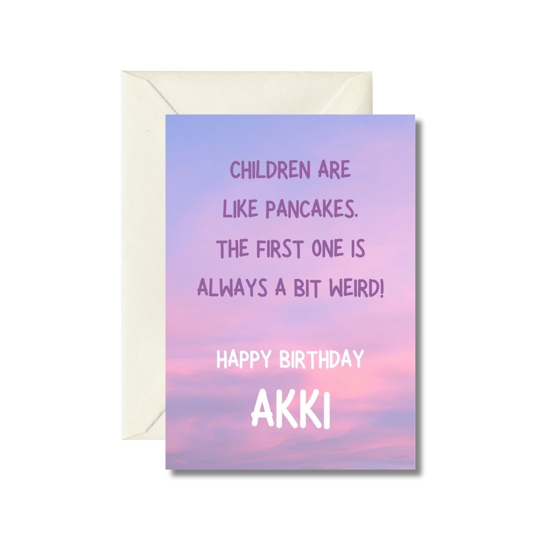 Funny Birthday Card for First Child