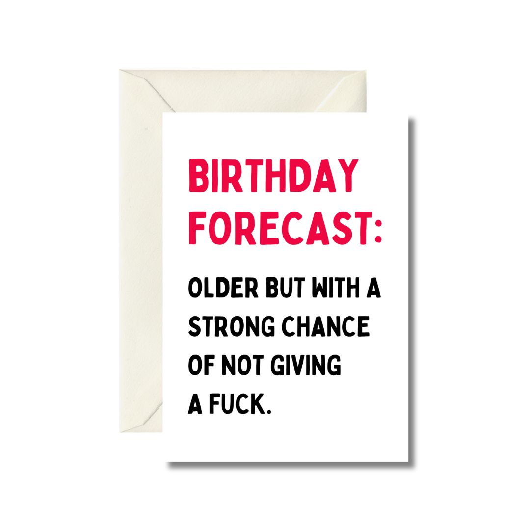 Humorous Birthday Forecast Greeting Card