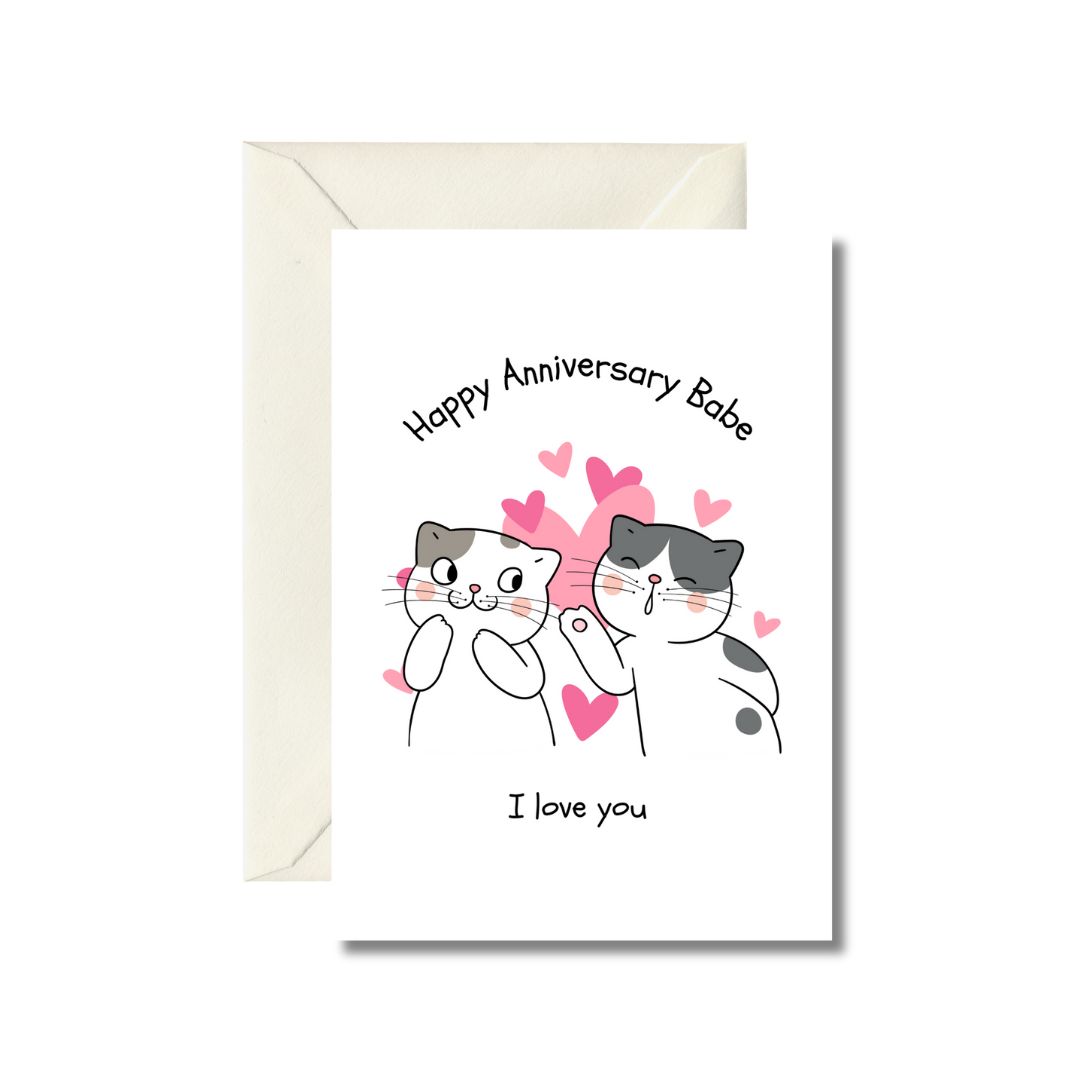Cute Cats Anniversary Greeting Card