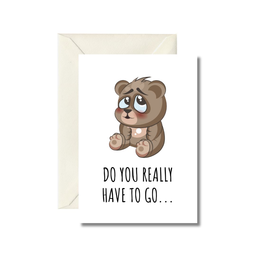 Sad Bear Farewell Card