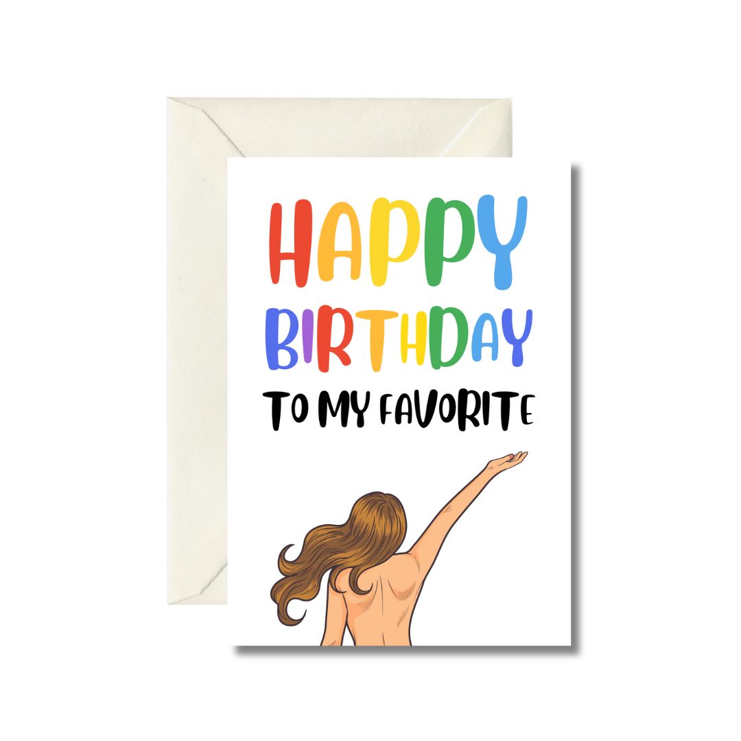 Topless Happy Birthday Greeting Card