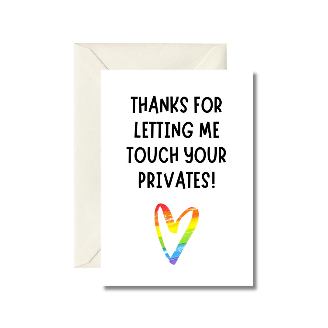 Touch Your Privates Greeting Card