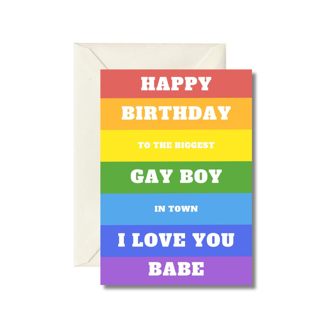 Biggest Gay Boy Birthday Card