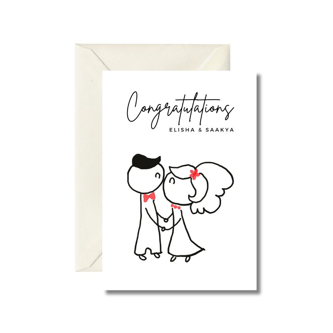 Customized Wedding Congratulations Card