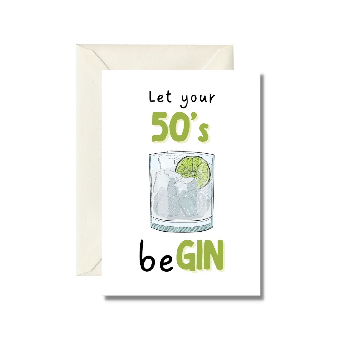 50's Birthday Gin Theme Card