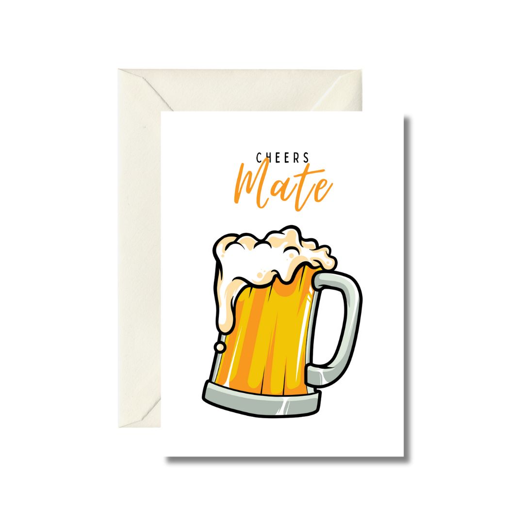 Cheers Mate Beer Mug Greeting Card
