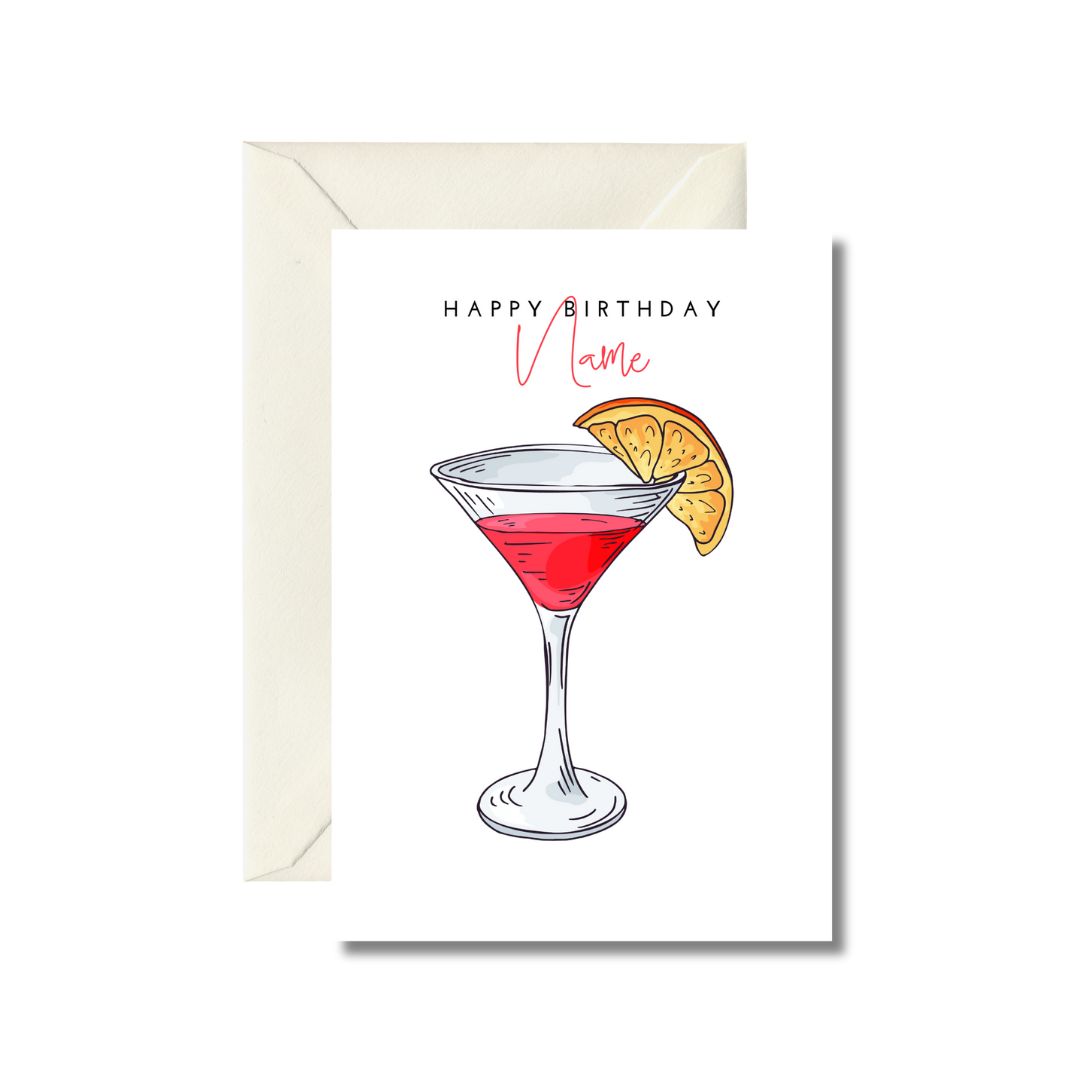 Cocktail Birthday Card