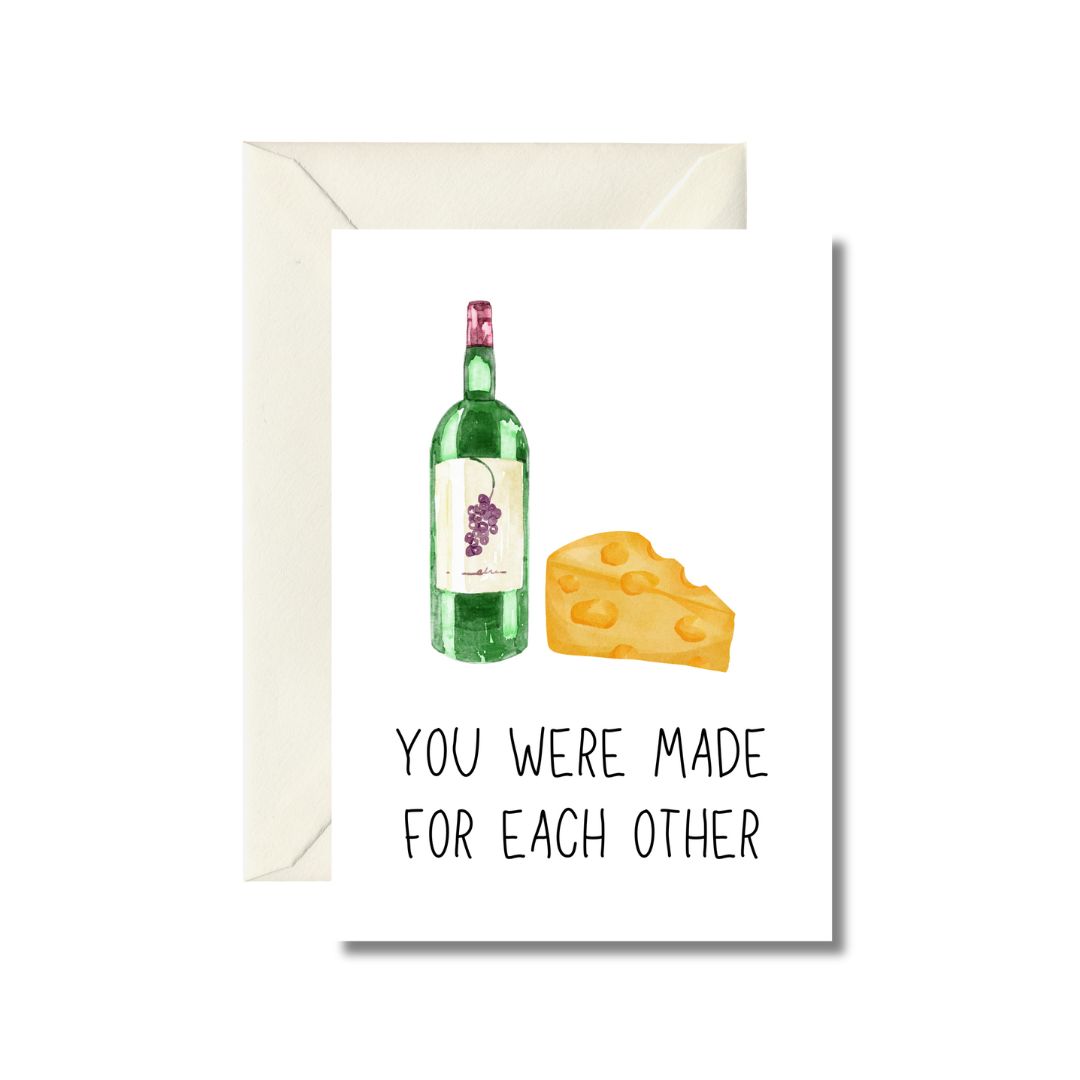 Wine and Cheese Love Greeting Card