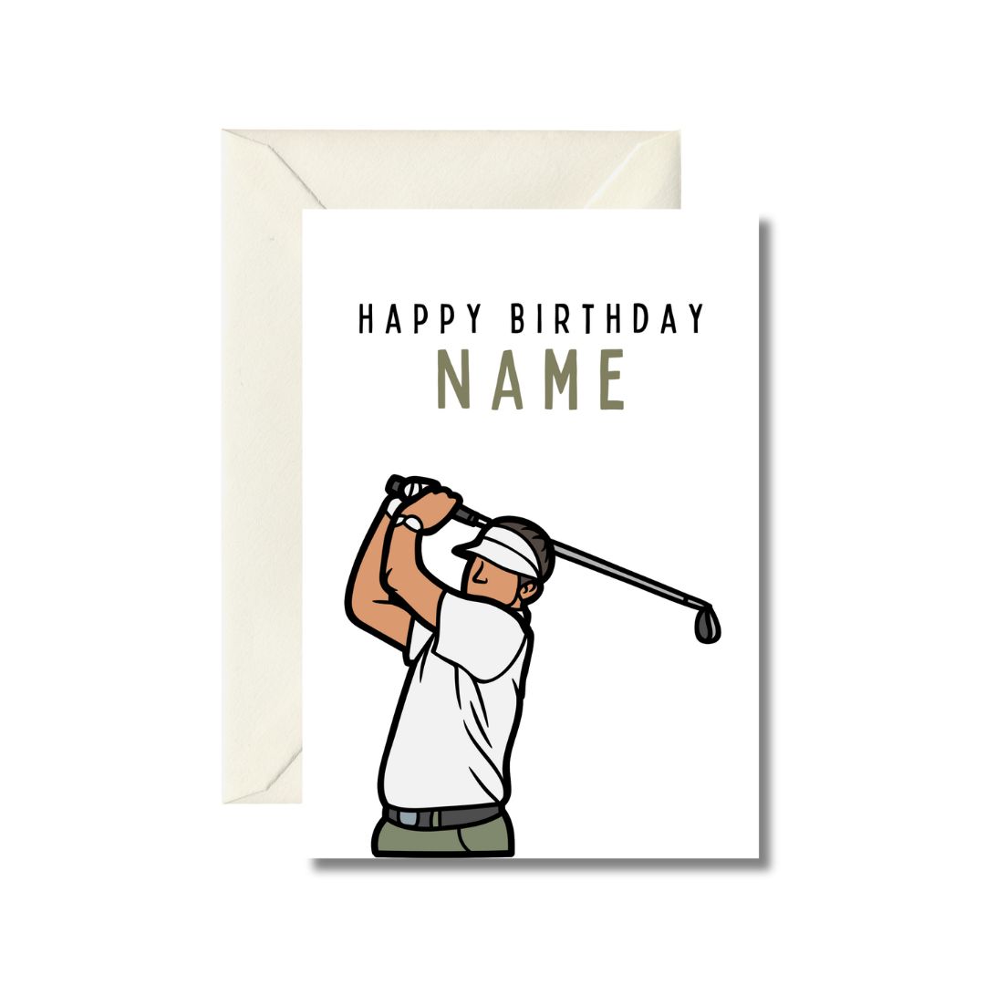 Personalized Golfer Birthday Card