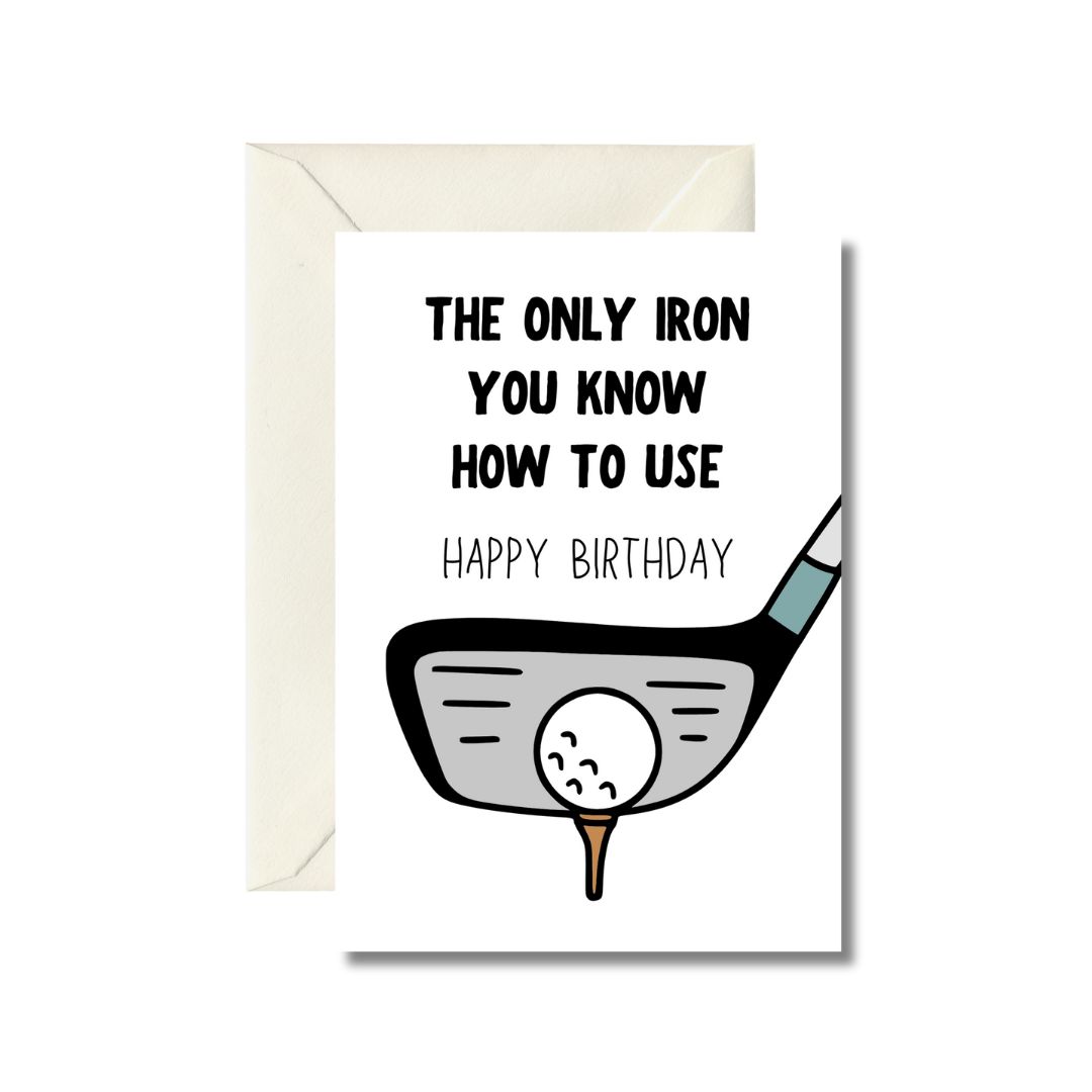 Golf Iron Birthday Card
