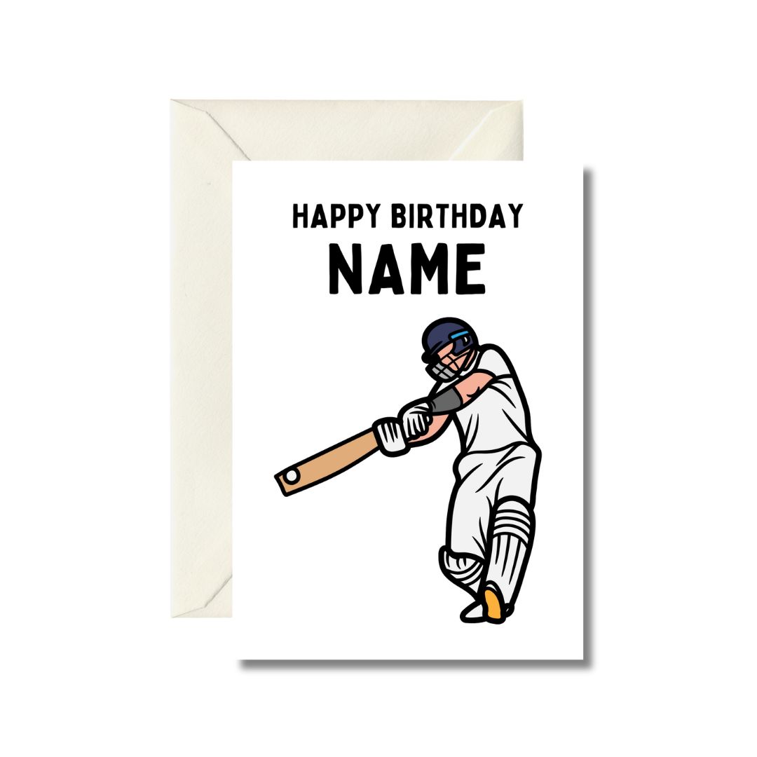 Personalized Cricket Birthday Card