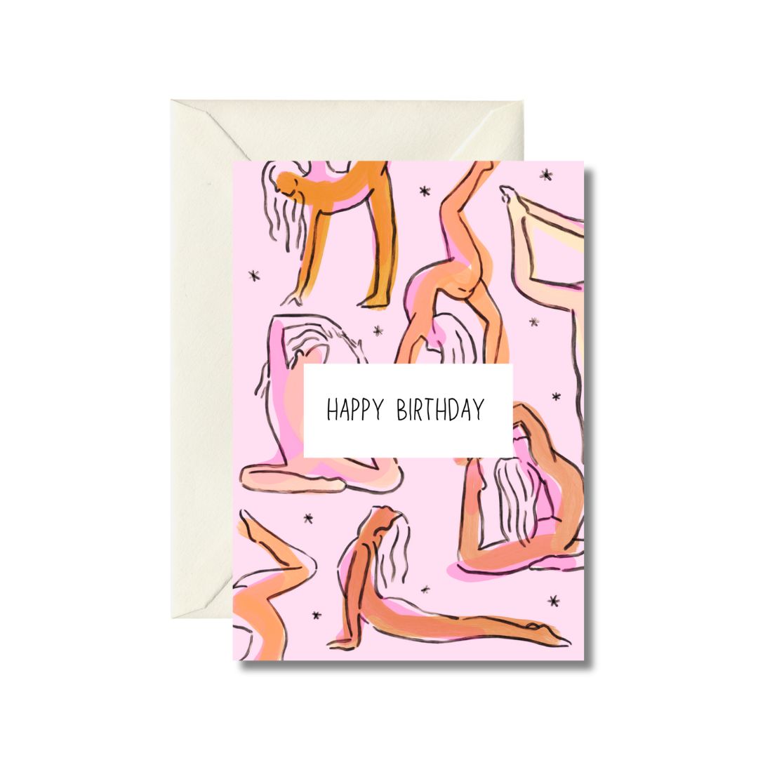 Yoga Poses Birthday Card