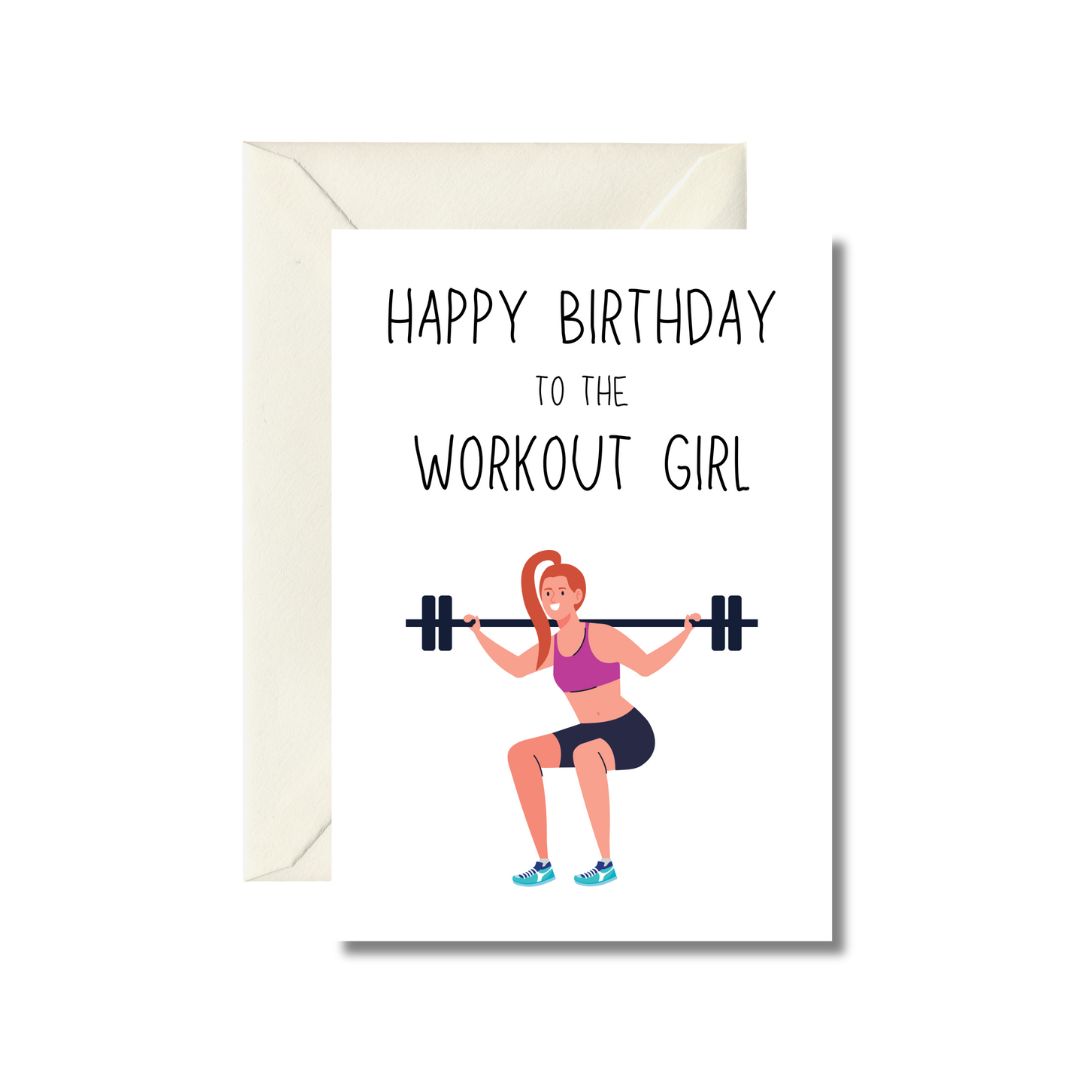 Happy Birthday Workout Girl Greeting Card