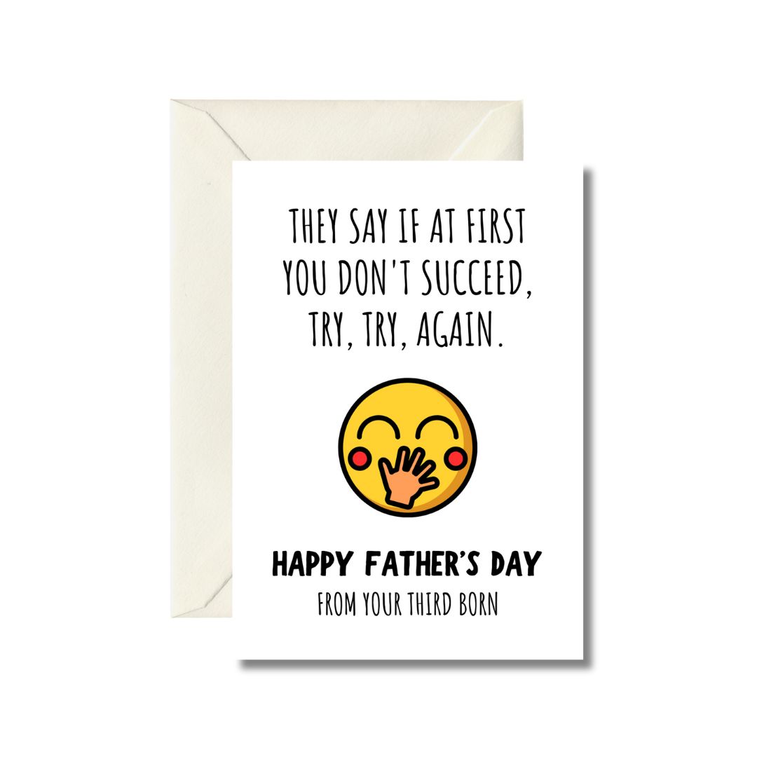 Humorous Father's Day Card from Third Child