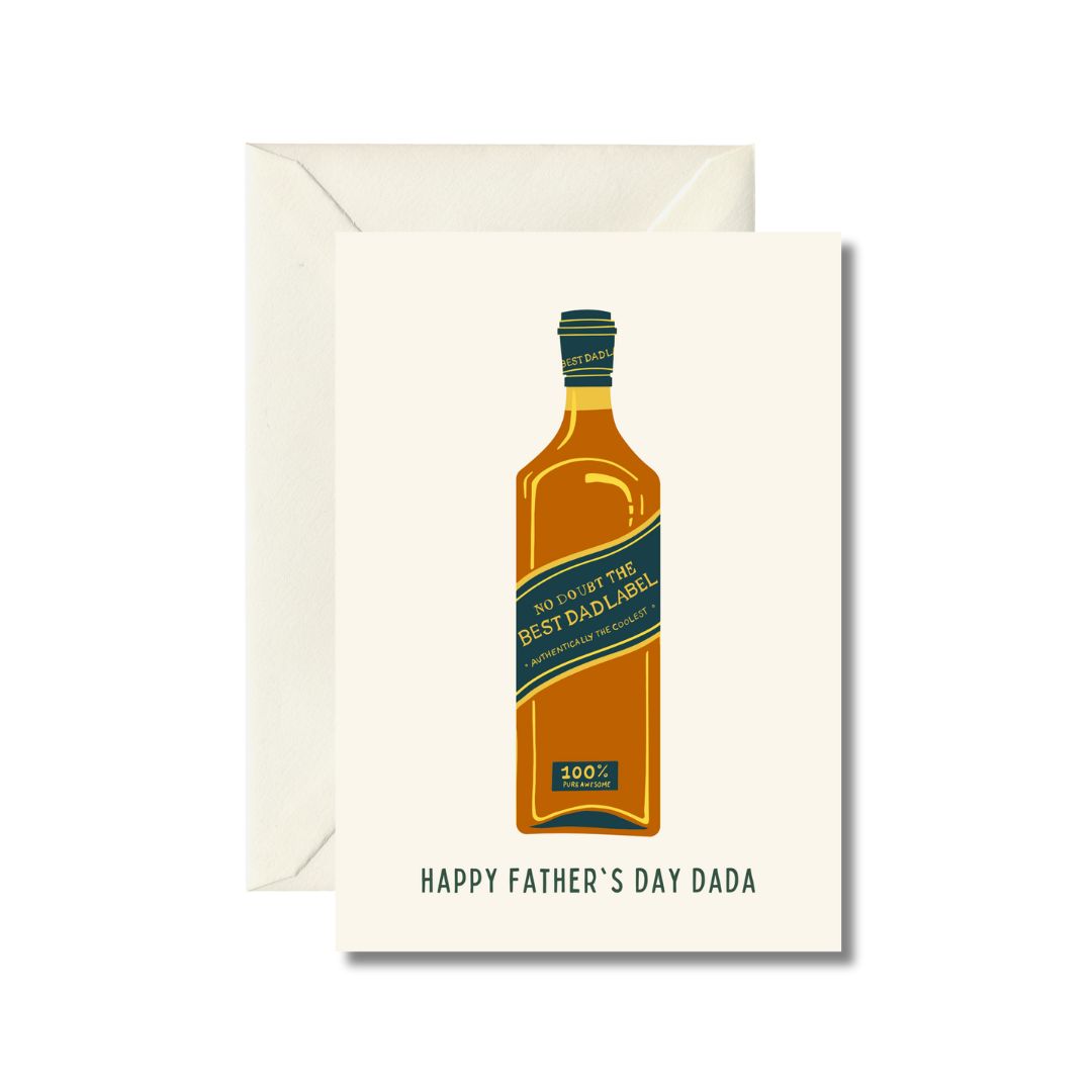 Happy Father's Day 'Best Dad' Whiskey Bottle Card