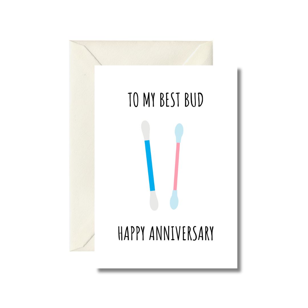 Best Bud Anniversary Card