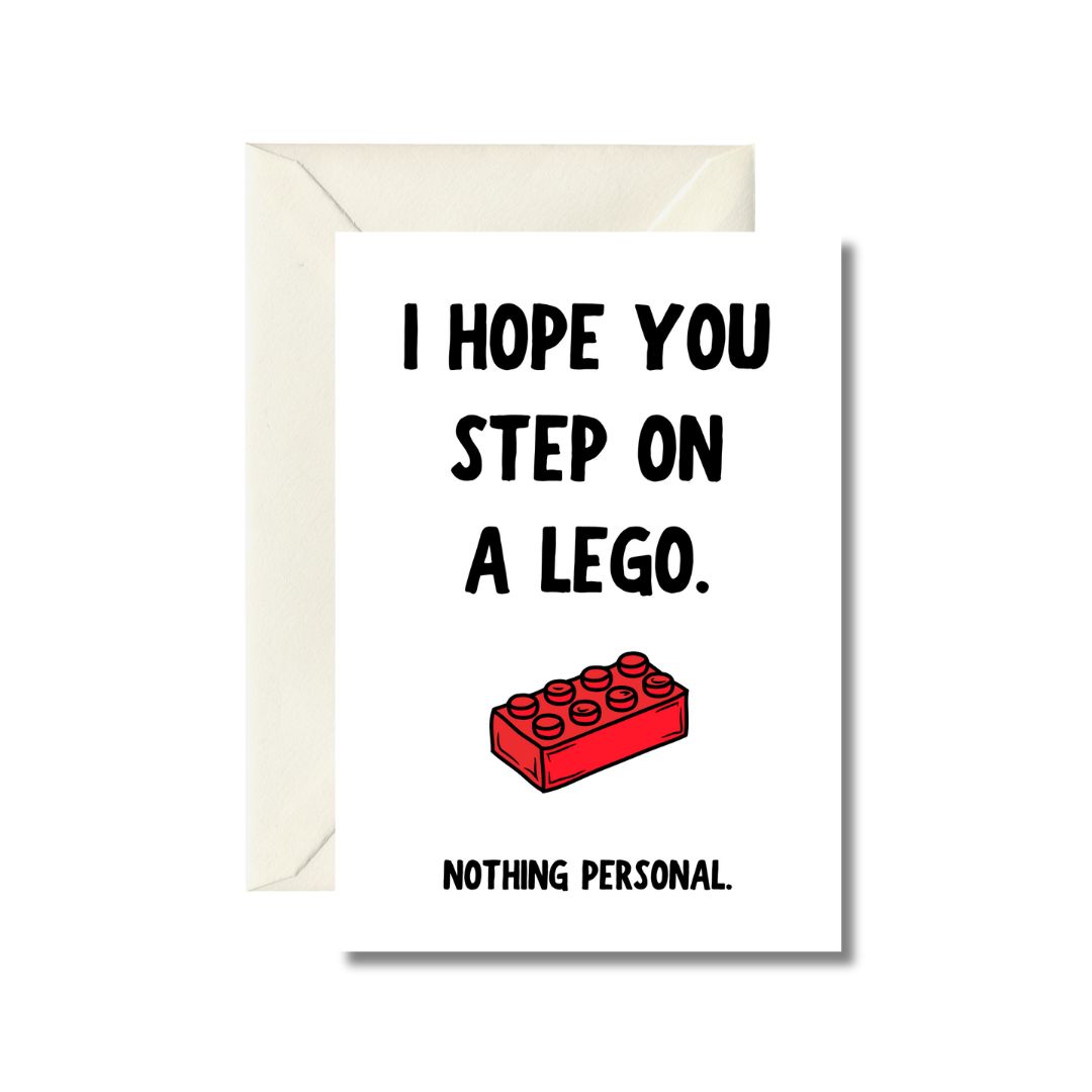 Humorous 'Step on a Lego' Greeting Card