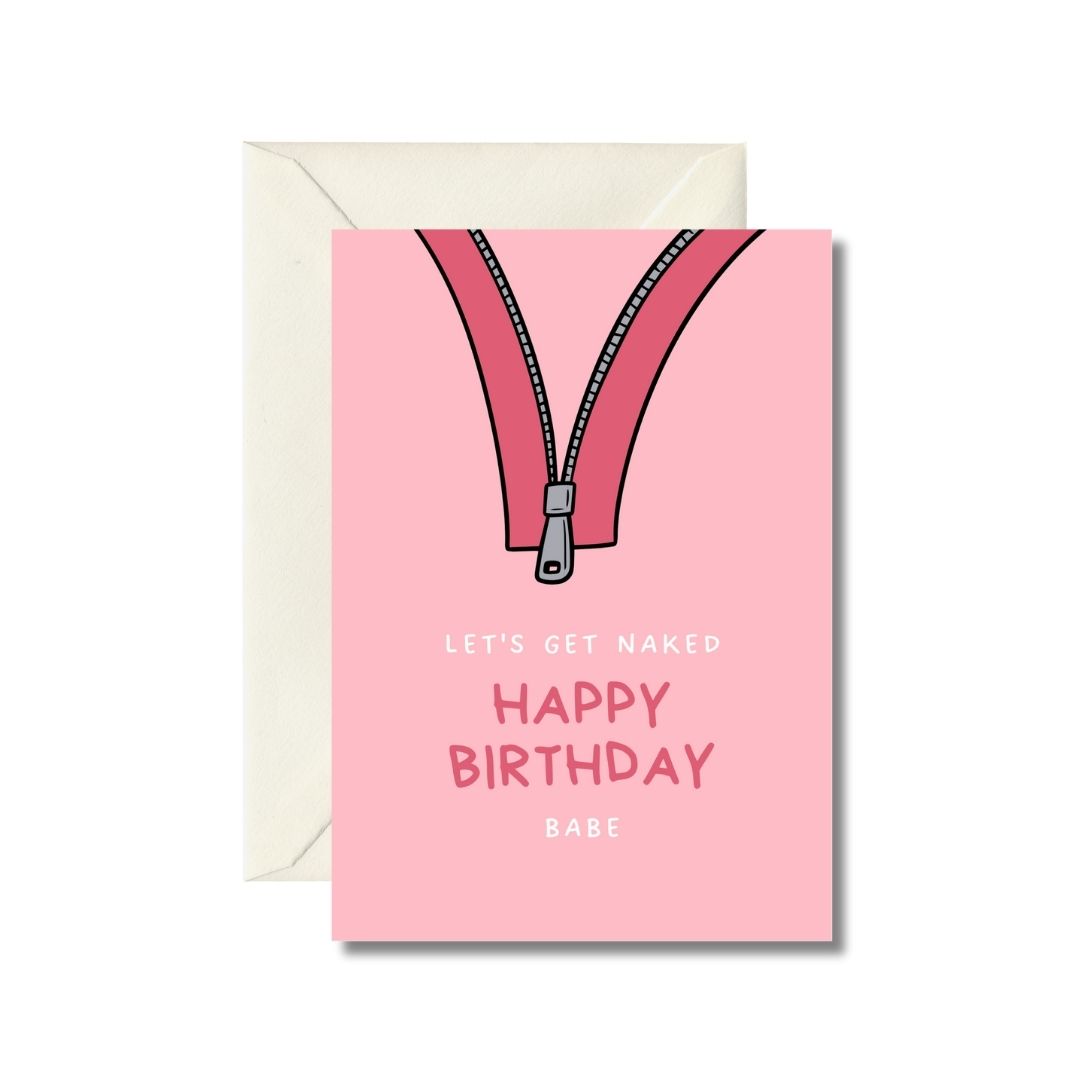 Let's Get Naked Happy Birthday Card