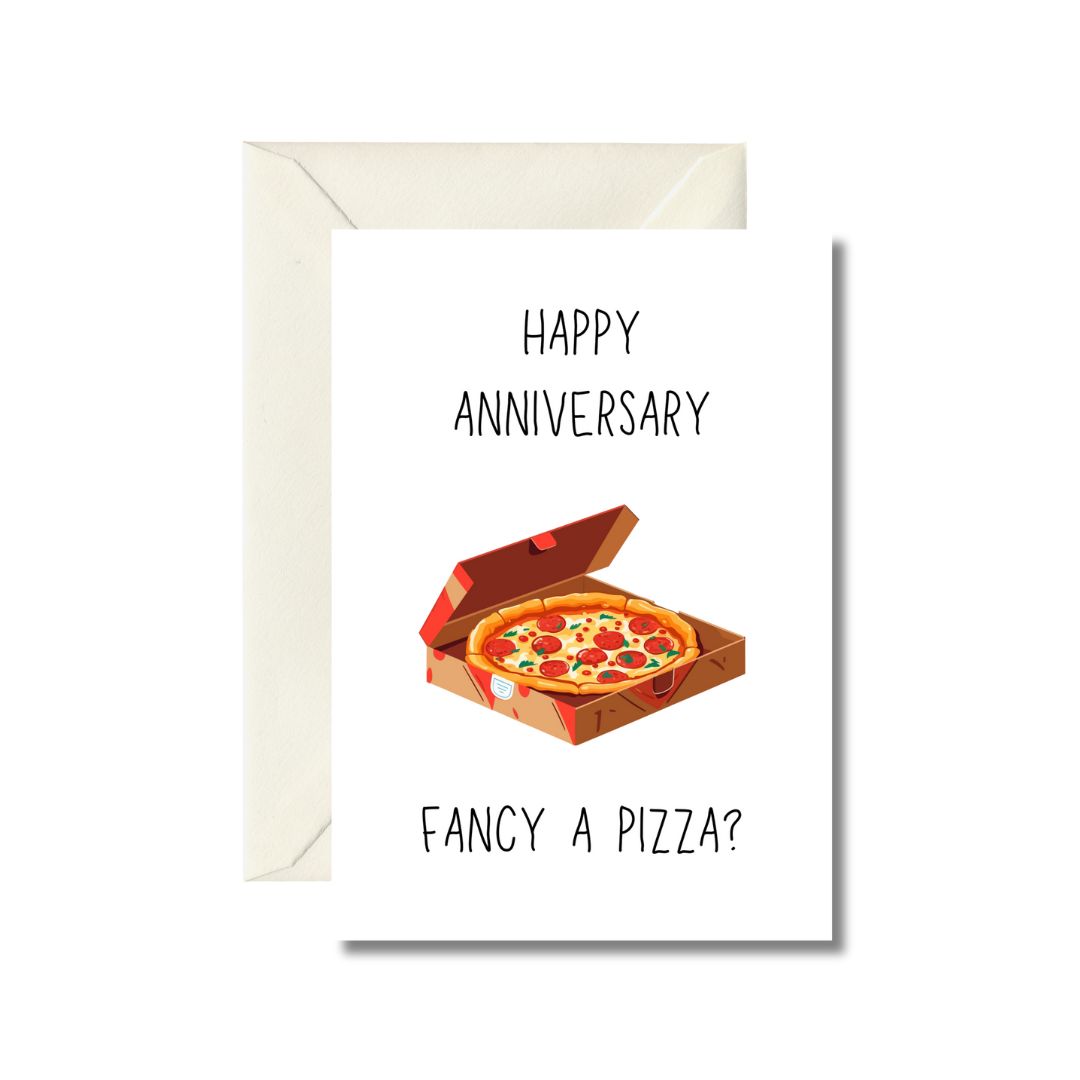 Happy Anniversary Pizza Card