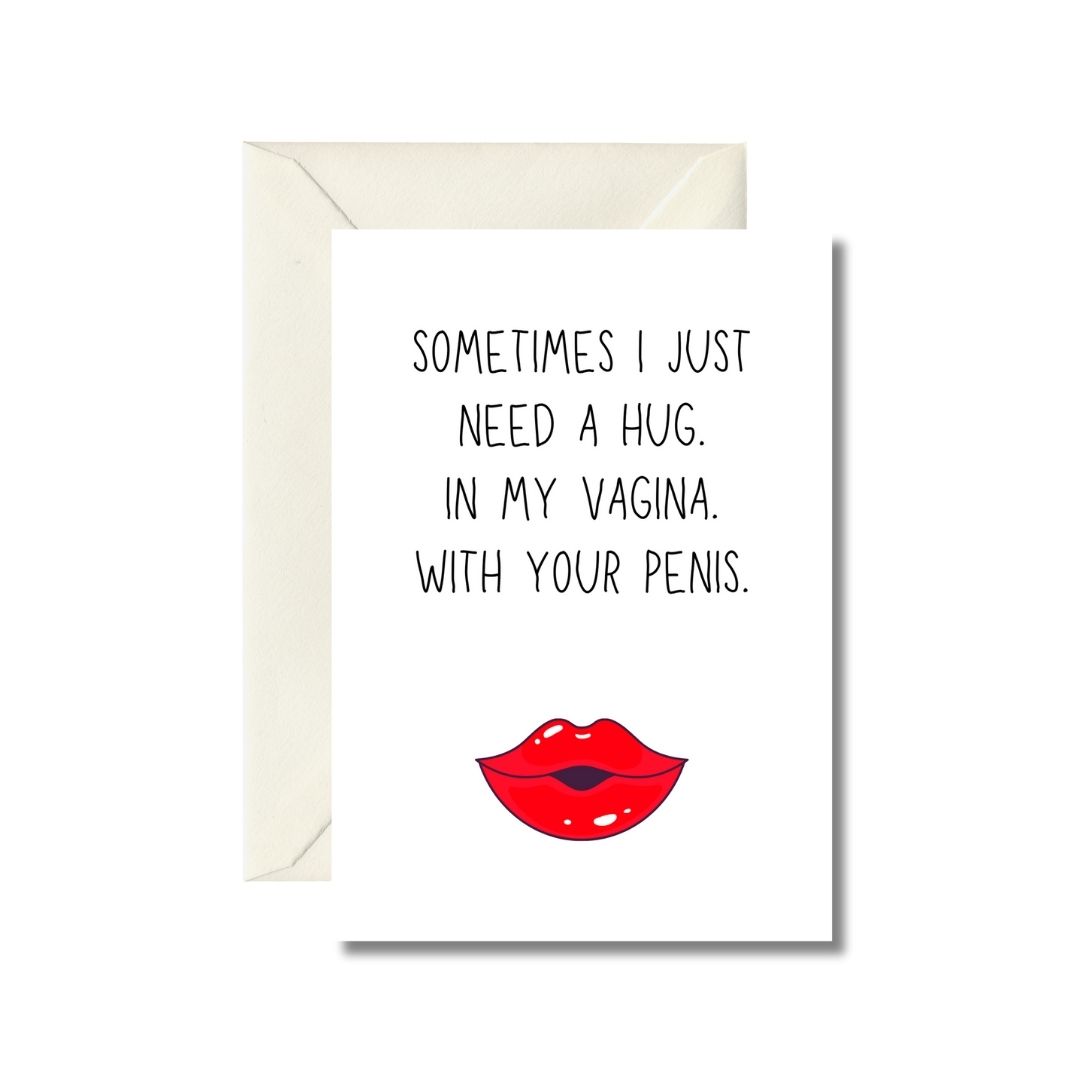 Hug My Vagina Adult Love Greeting Card