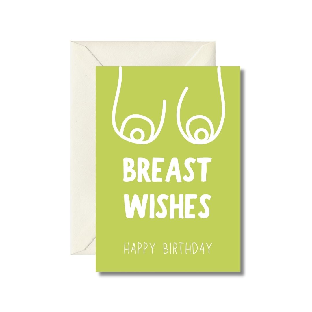Breast Wishes Happy Birthday Card