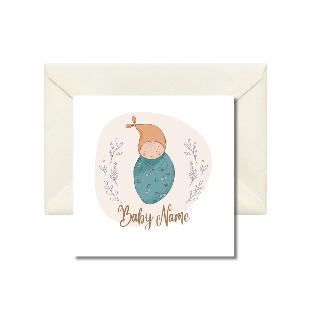 Personalized Newborn Baby Greeting Card