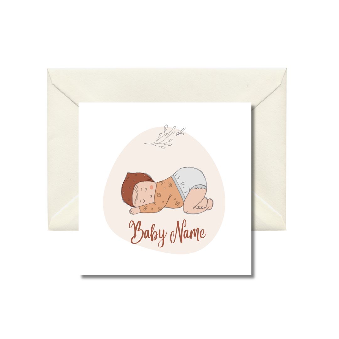 Personalized Newborn Baby Greeting Card