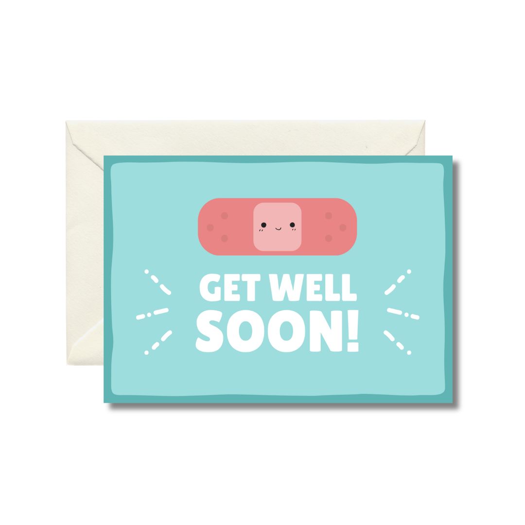 Cute Bandaid Get Well Soon Card