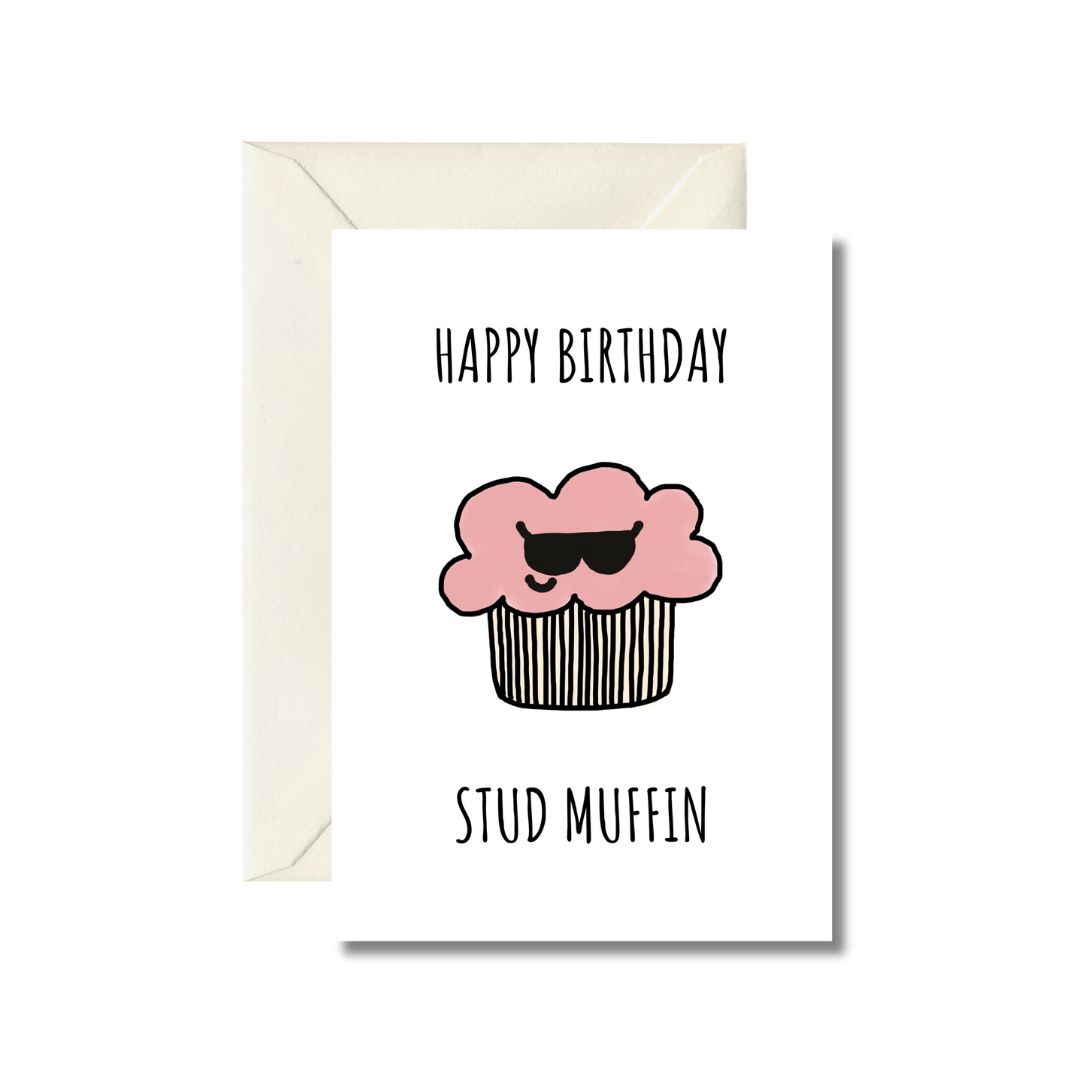 Happy Birthday Stud Muffin Greeting Card
