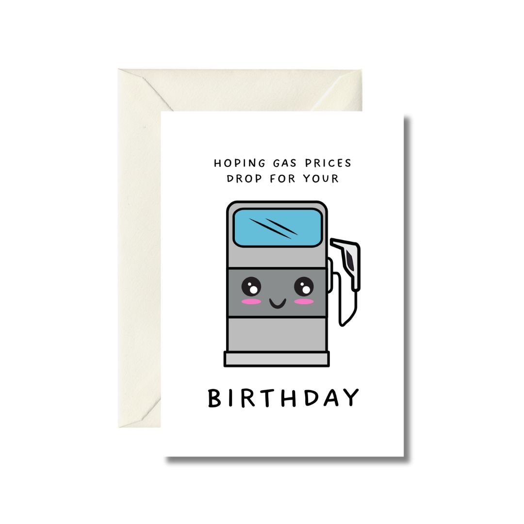 Gas Prices Drop Birthday Card