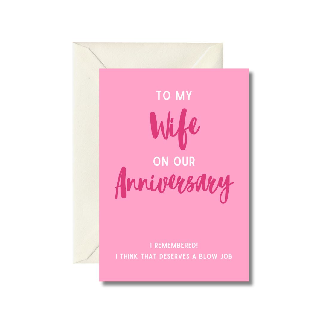 Anniversary Card for Wife - Cheeky Humor
