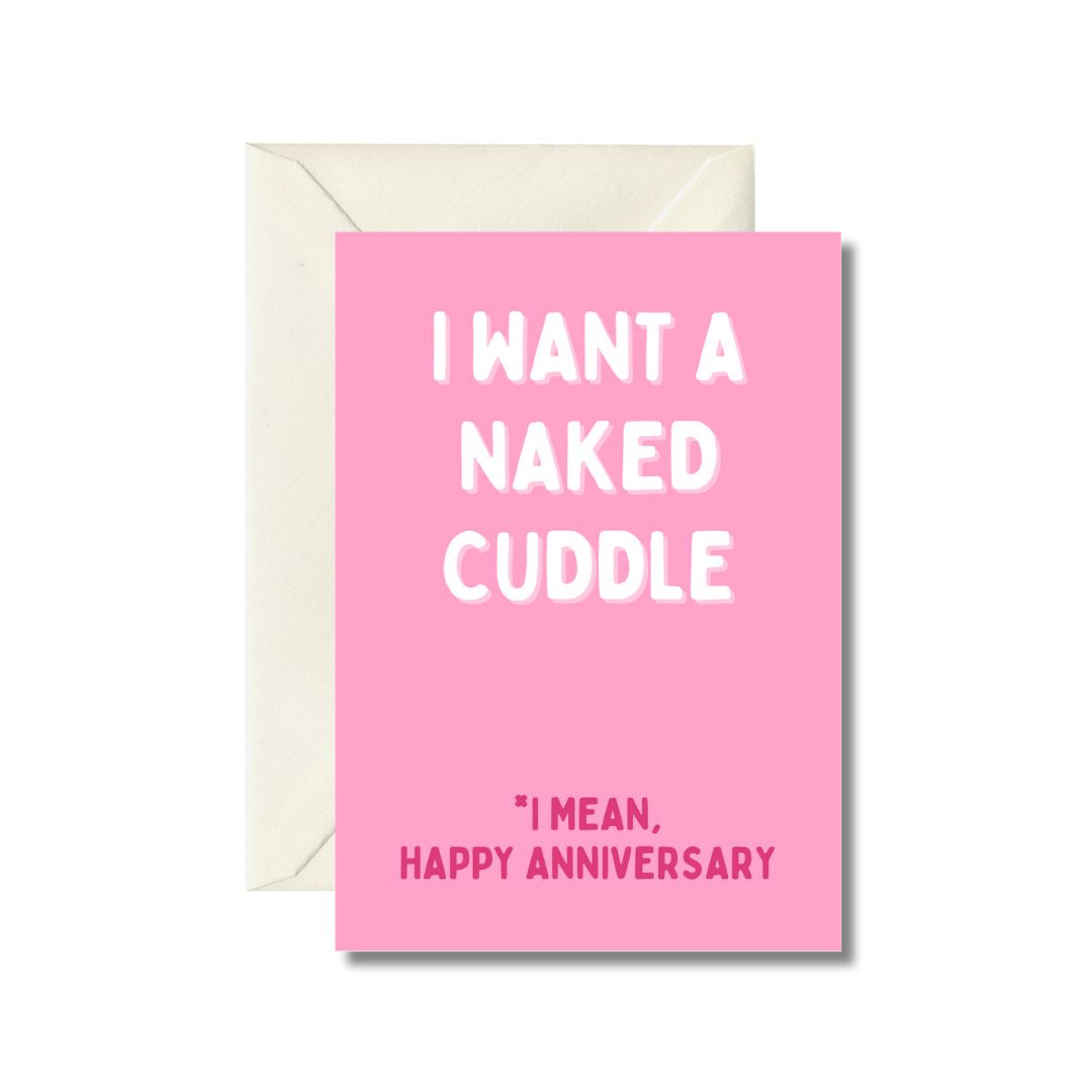 Naked Cuddle Anniversary Card