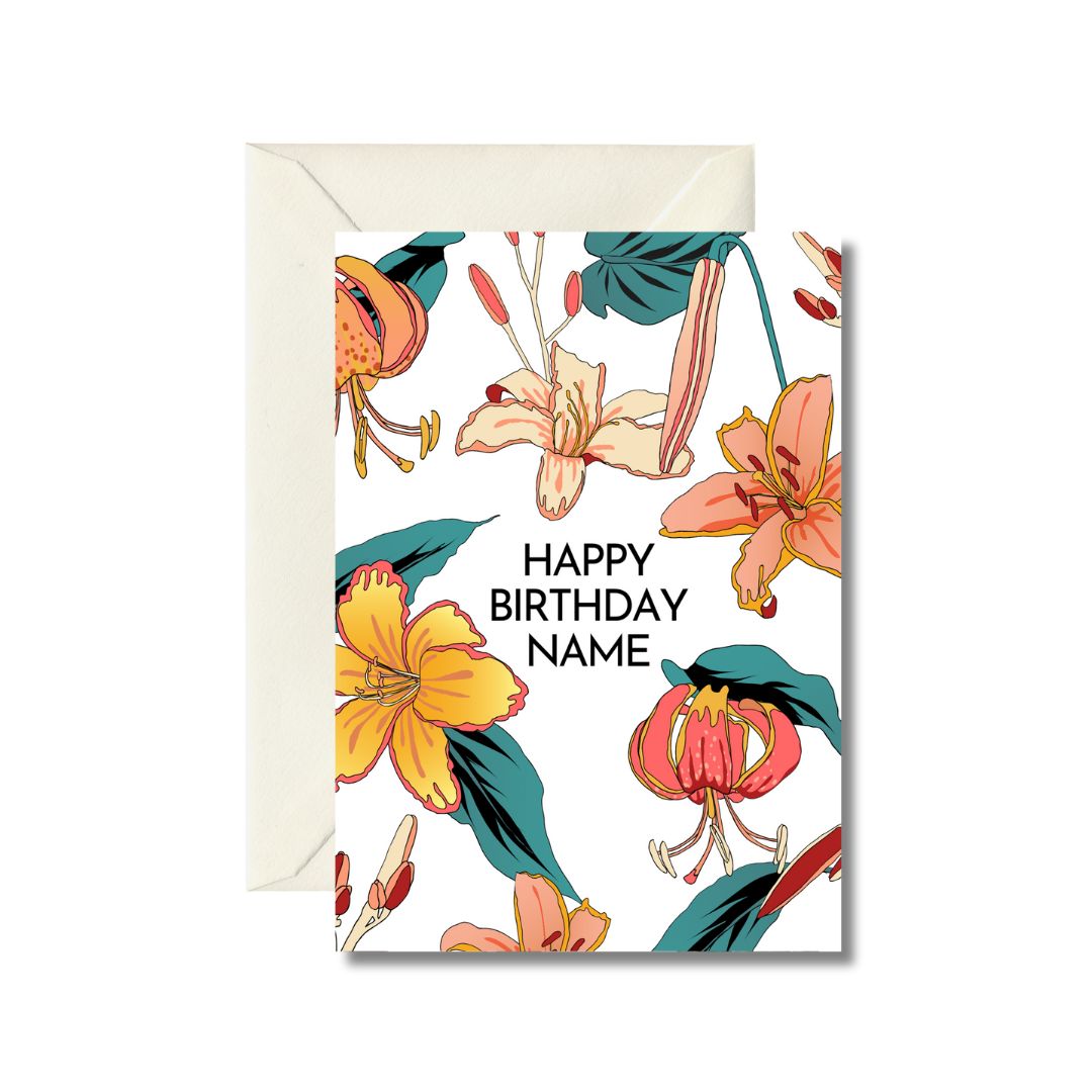 Floral Happy Birthday Card