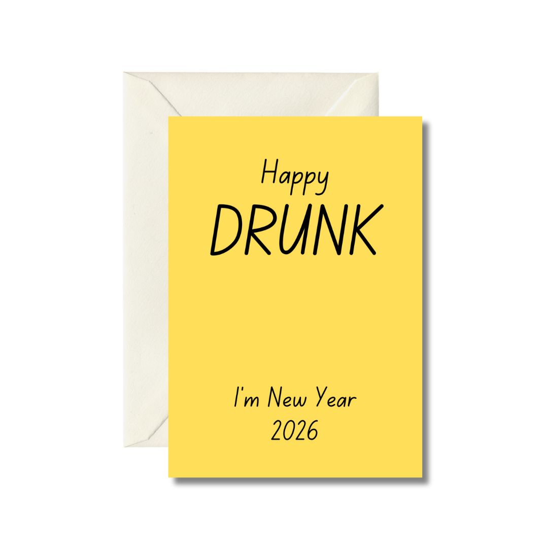 Happy Drunk New Year 2026 Greeting Card