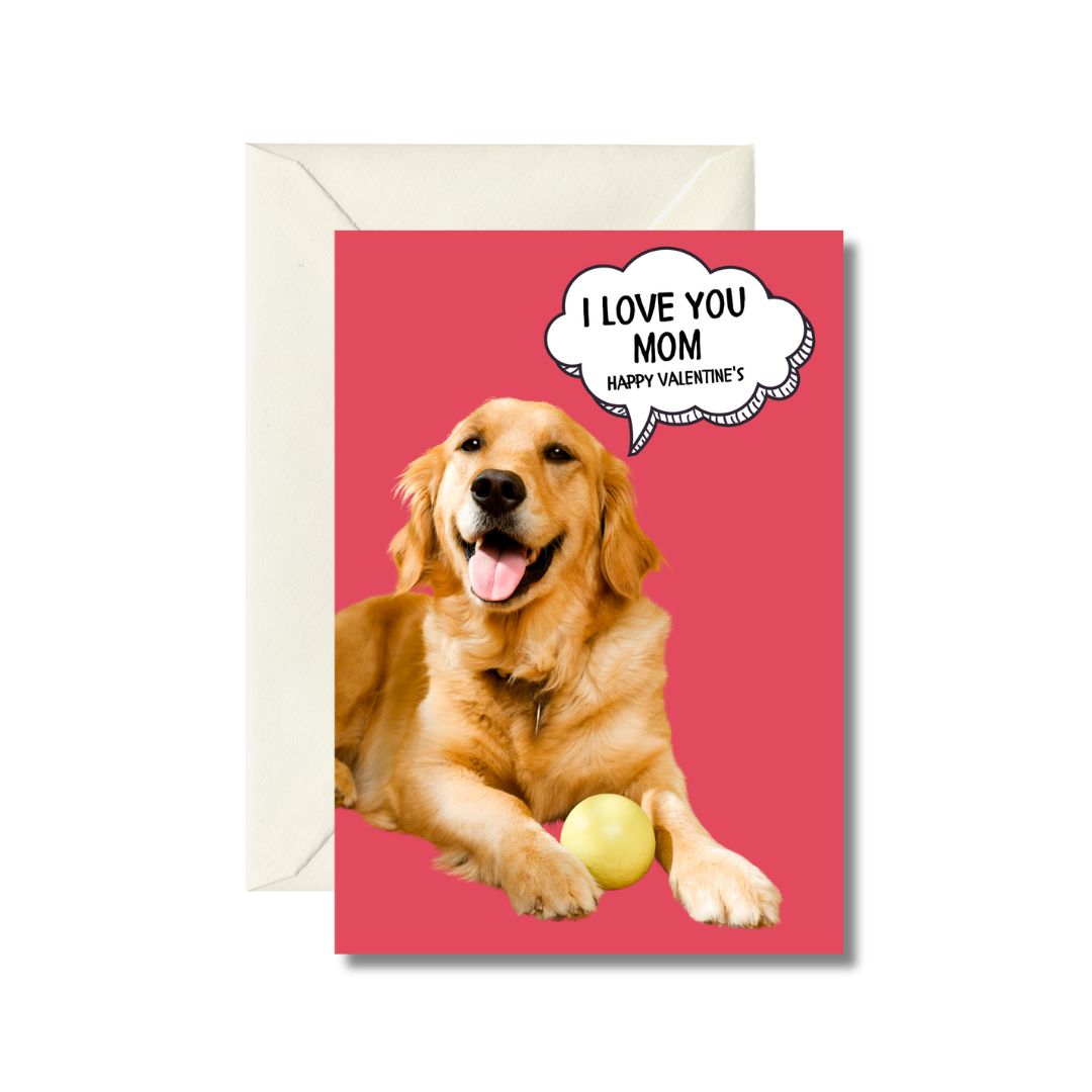 Golden Retriever Valentine's Day Card for Mom