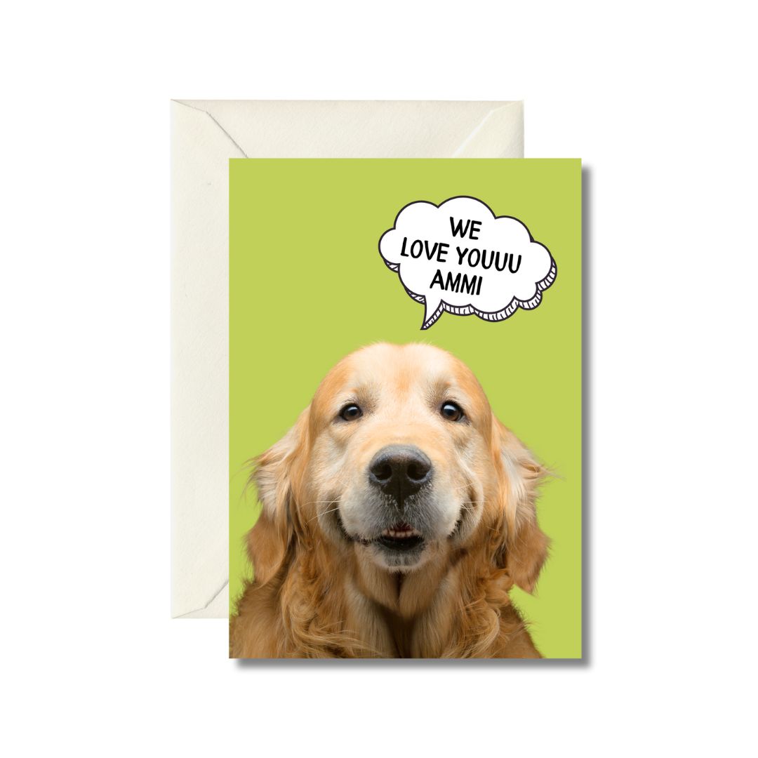 Love You Ammi - Golden Retriever Greeting Card
